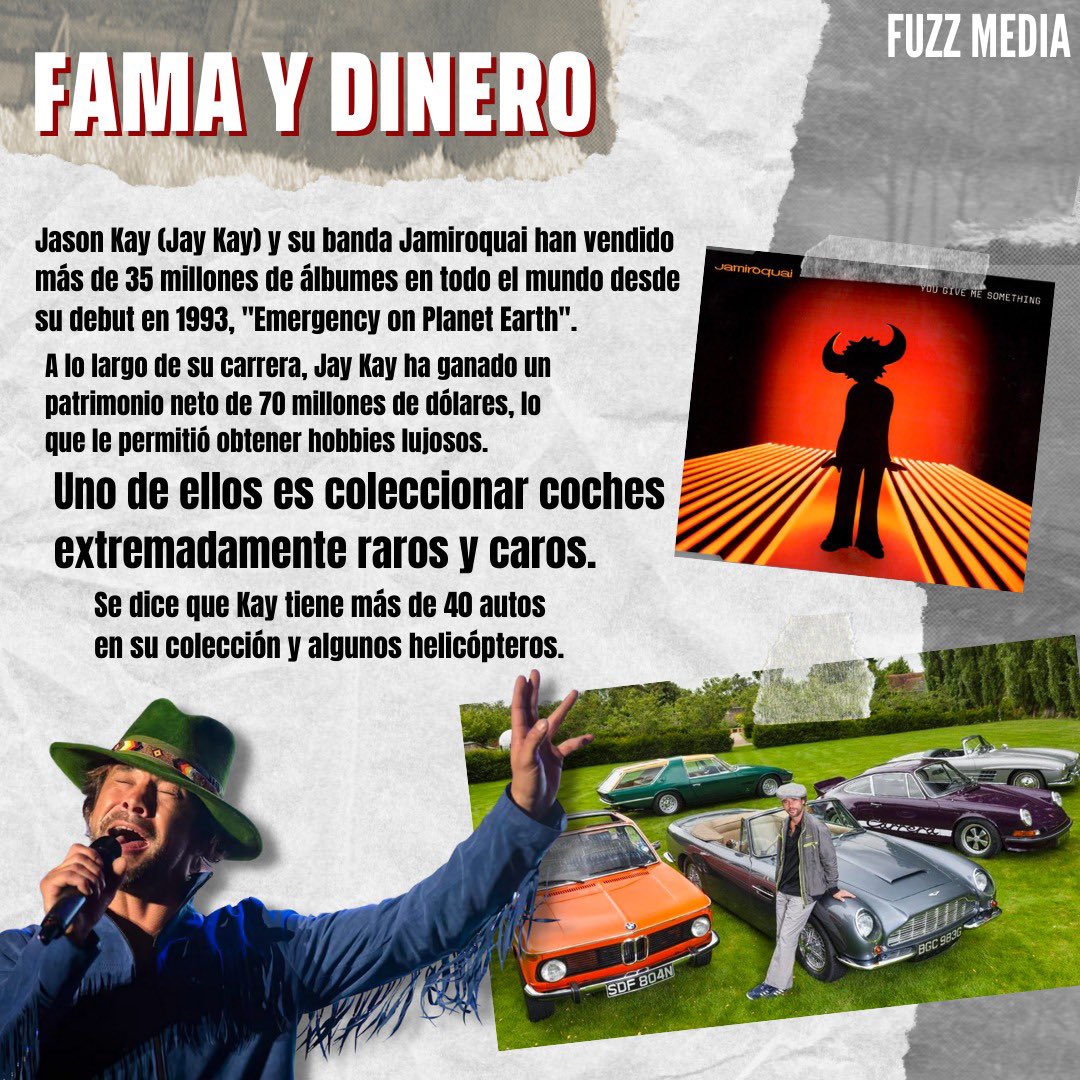 _fuzzmedia's tweet photo. El buen Jamiroquai, 😋 es un  genio del #funk y se ha caracterizado por tener gustos muy peculiares. Además de tener siempre un #penacho, cuernos o #outfit que lo distingue, tiene como #hobby una colección carísima.💰 Chécate sus AUTOS DE LUJO y cuánto valen ahorita.🤑 https://t.co/CL9bUHjegN