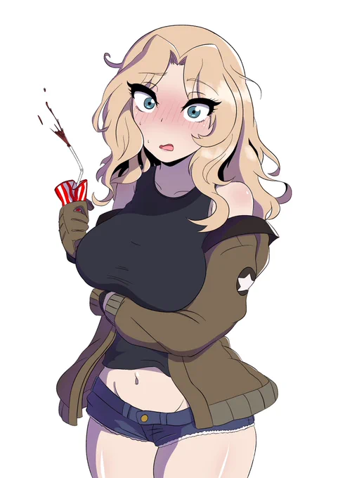 #イラスト好きな人とつながりたい 
 #garupan  
ケイさんに告白した時。
 「ワッツ!?い、今私の事好きって言った?え、なんでッ!?」 