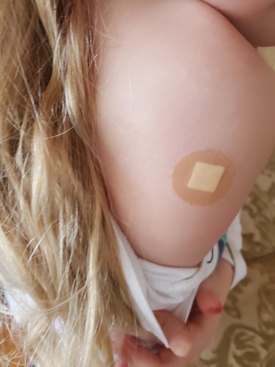 VAugustaFarm's tweet photo. Thanks to Dr @nilikm and her team of volunteers today, 5 y.o. double vaxxed.  A professional, seamless experience, everyone was wonderful. https://t.co/co4Tfplp1e