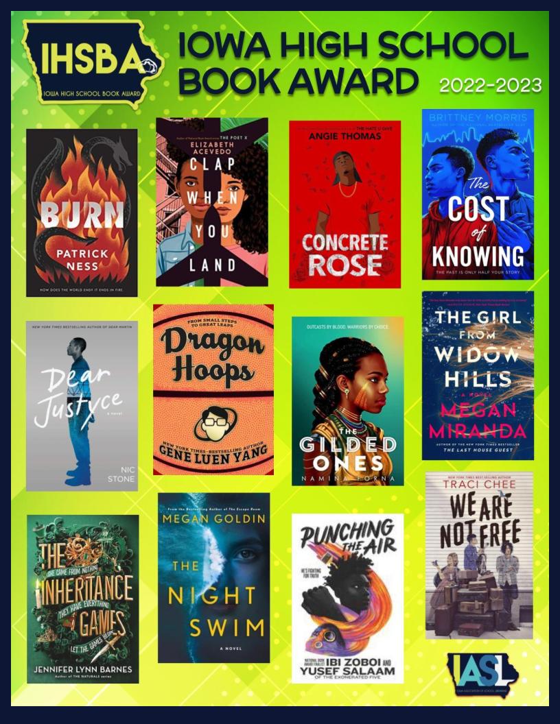 We are excited to announce our 2022-2023 IASL Book Award Nominees! Ordering info coming later this week! iasl-ia.org/awards/book-aw… #iowatl #iowalibraries #aasl #icca #iga #ita #ihsba