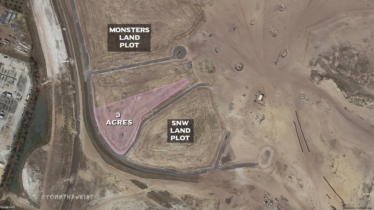 Ok this Aerial by  @bioreconstruct could be significant for  #EpicUniverse, we know the plot north of SNW is ~7acres, we speculated it could be for Nintendo expansion but what if its not? I have extrapolated the prepped land in this graphic, 3acres:  https://twitter.com/bioreconstruct/status/1480323085668687873?s=20