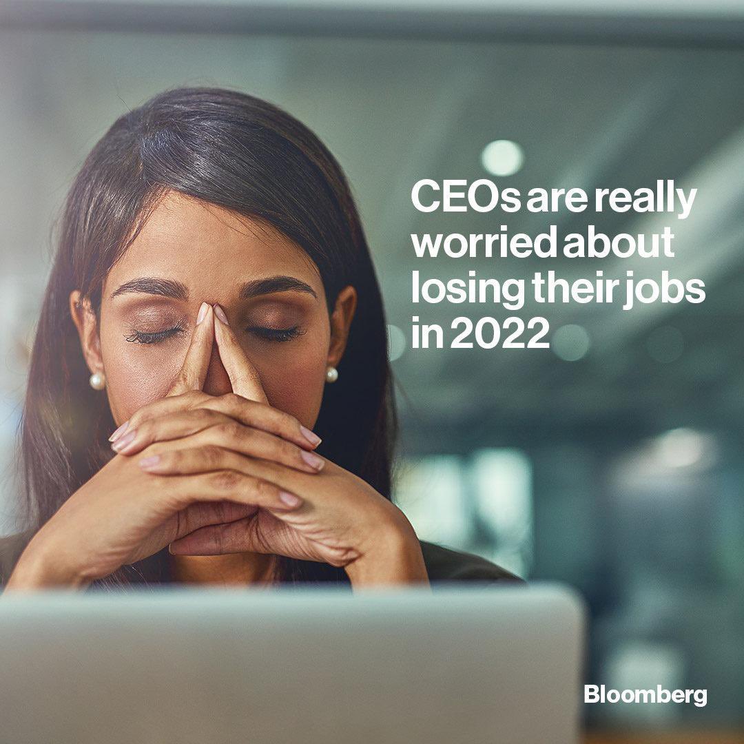 ASenthut's tweet photo. A new survey found that 72% of global CEOs are worried about losing their jobs in 2022 because of business disruptions. https://t.co/ZiRp38ACik