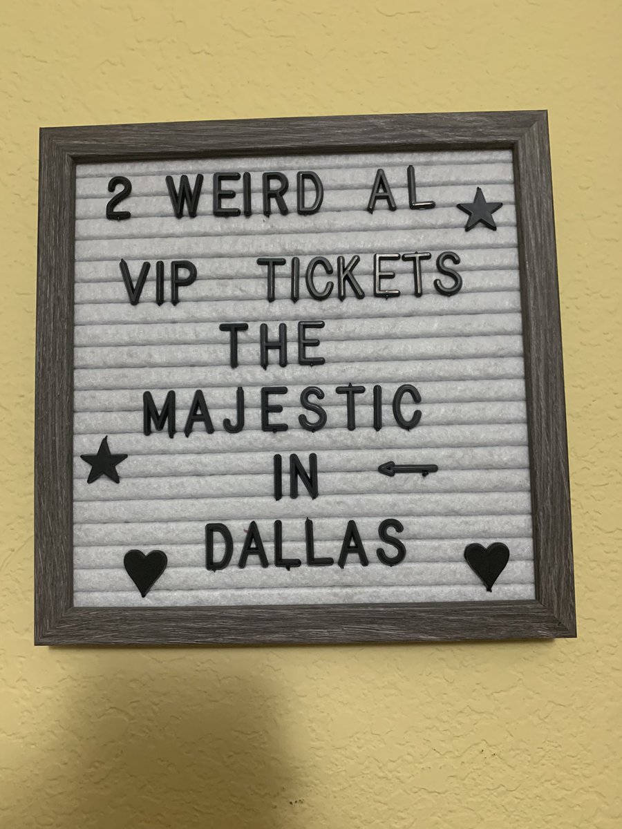 ShawnTuneIn's tweet photo. My Biggest Christmas Gift for 2021 #weirdalyankovic #concertticketsurprise https://t.co/z228dccVcb