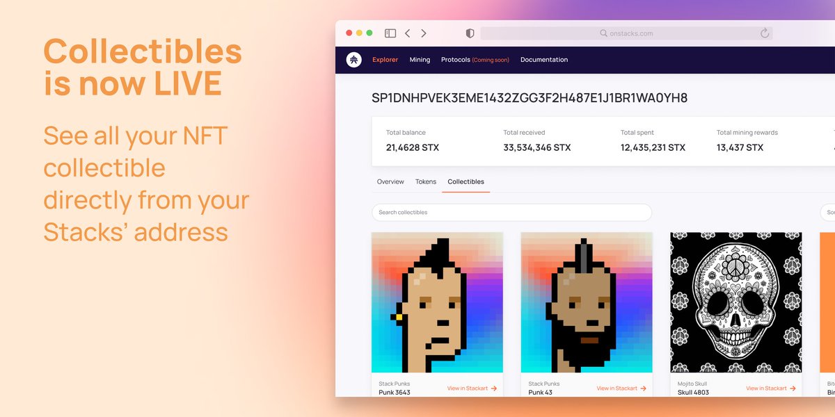 BeOnStacks's tweet image. Support for viewing collectibles is live for Onstacks, go check it out!

onstacks.com/explorer/addre…