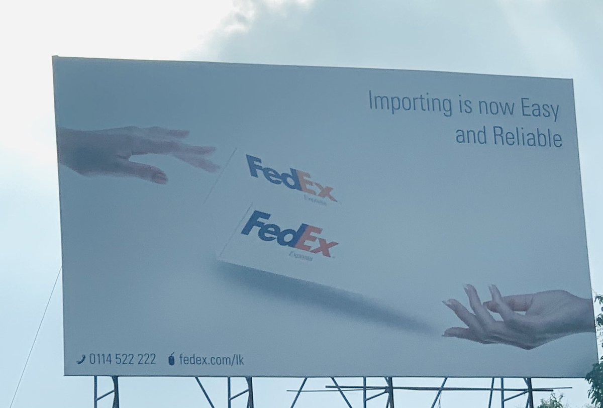 MinushaW's tweet photo. Hello FedEx, 2019 called. They want their billboard back. https://t.co/m31k5RdKeJ