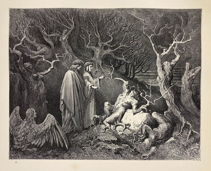 Картина обсуждение божественной комедии с данте кто изображен