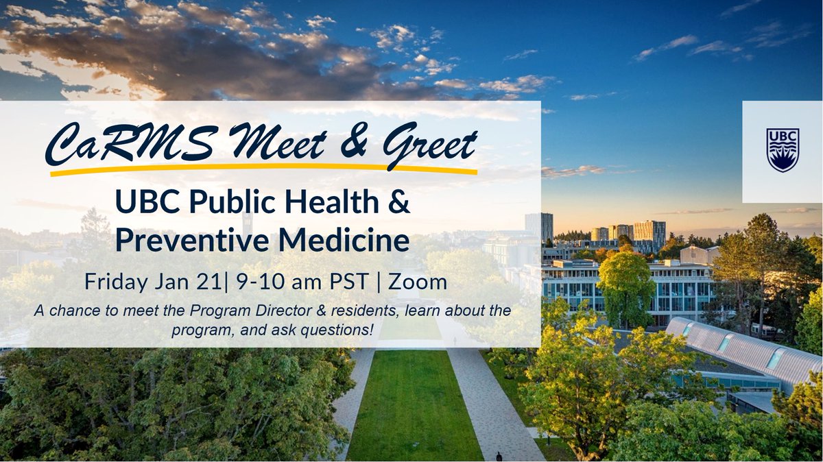 All CARMS applicants, <a href="/UBC_PHPM/">UBC PHPM Residency Program</a> is hosting another CARMs meet and greet for prospective applicants that were not able to attend our previous event! Register here: eventbrite.ca/e/241433703707