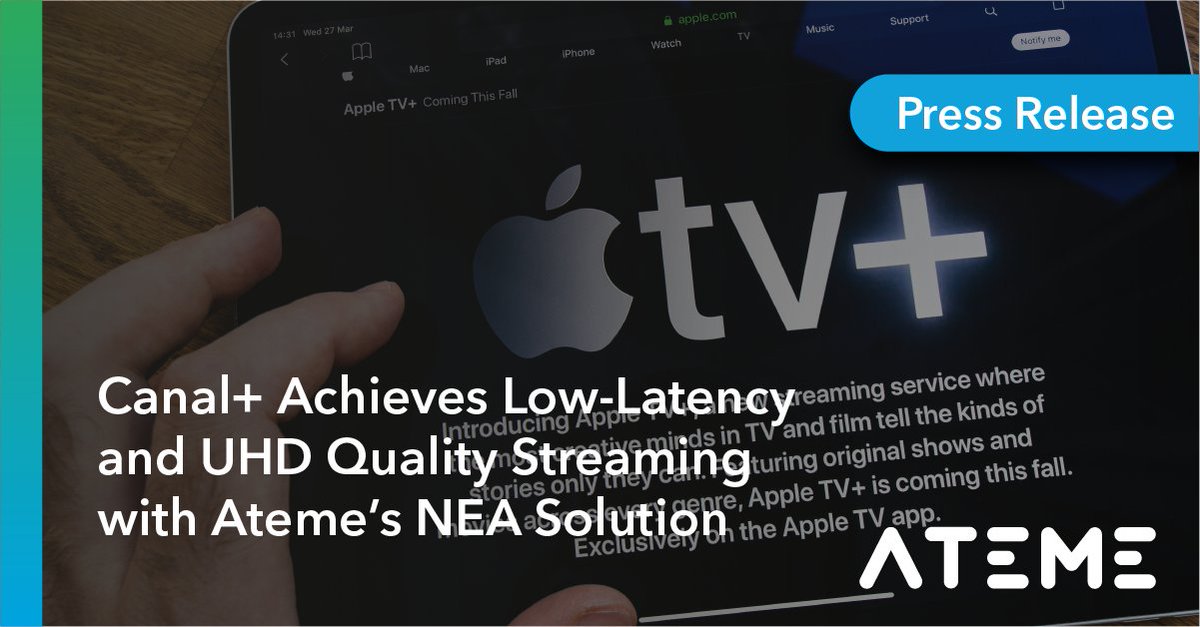 ateme_x's tweet photo. 🚀 With Ateme’s NEA-Live solution, @canalplusgroupe has launched one of the world’s first deployments of #OTT low-latency streaming on @AppleTV 4K, enabling Canal+ subscribers to watch their favourite sport events with no delays: https://t.co/ASf0FsXMq0 https://t.co/eKpFrZ3KOR