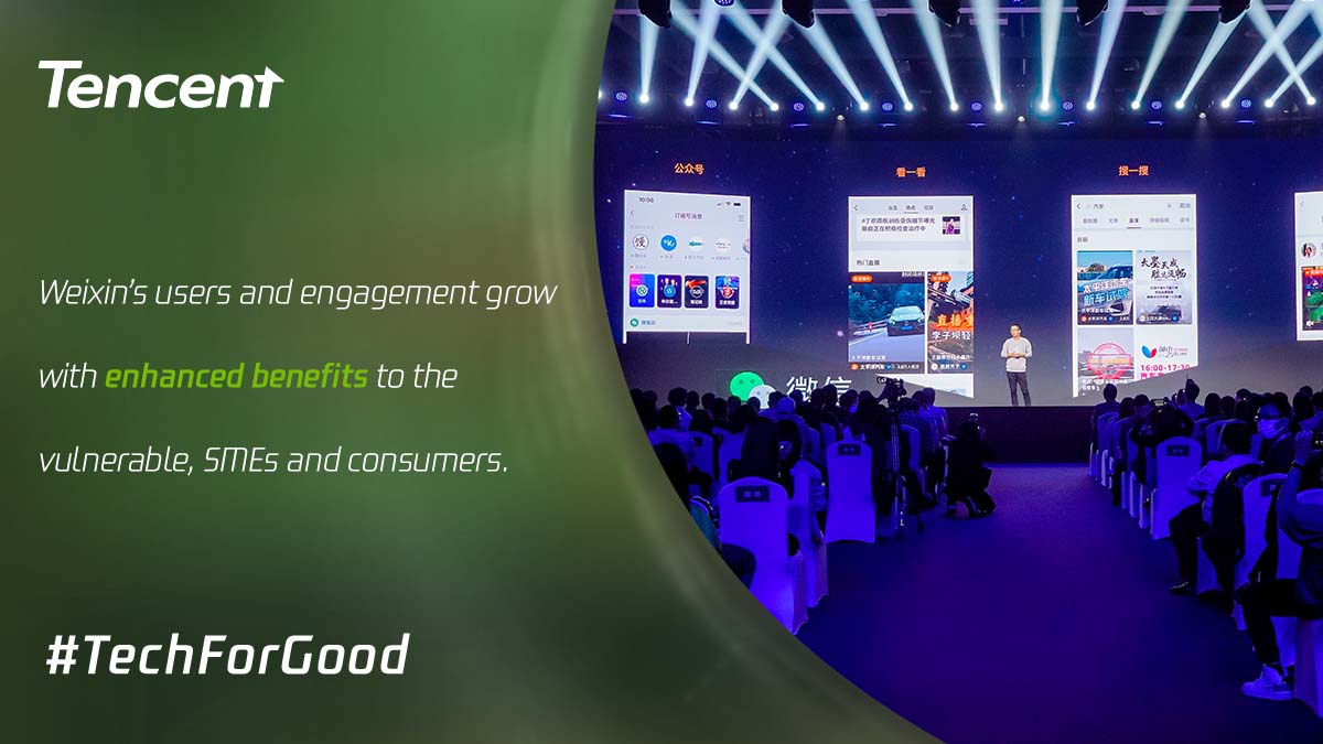 TencentGlobal's tweet image. Findings from Weixin’s annual conference are in. 450 million users turned to #MiniPrograms to connect with merchants in 2021, 700 million used Weixin Search, and vouchers distributed via #WeixinPay boosted consumer spending by USD81 billion over the years. tencent.blog/6ysP