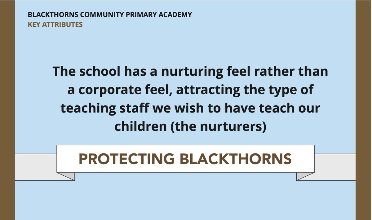 Key attributes of @BlackthornsPri that we want to protect and that we are concerned will get diluted by the actions of @UOBAcademies. #protectingblackthorns #UOBAT