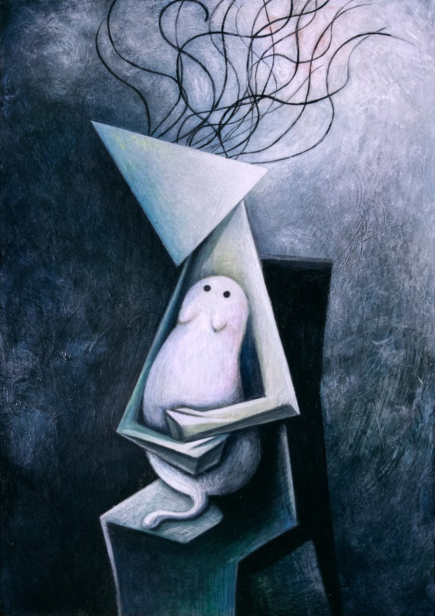 no humans ghost solo traditional media looking at viewer  illustration images