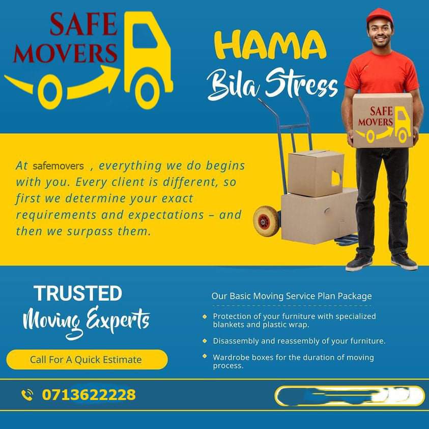 SafeMovers2's tweet image. Take advantage of our vast experience, professional advice and meticulous execution to ensure minimal downtime when moving you. Get in touch with our team. 

0713622228
LET'S MOVE TOGETHER..

#kenyapower #sexyazimio #weta #keter #Sossion #MasculinitySaturday