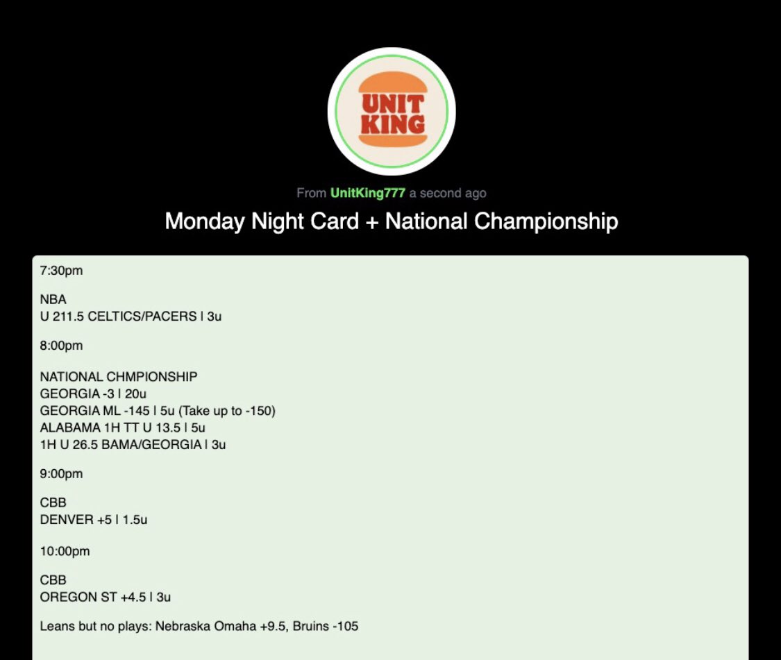 UnitKing777's tweet image. Sweep the Natty once again.

+37.35 unit night. 

Thanks for coming