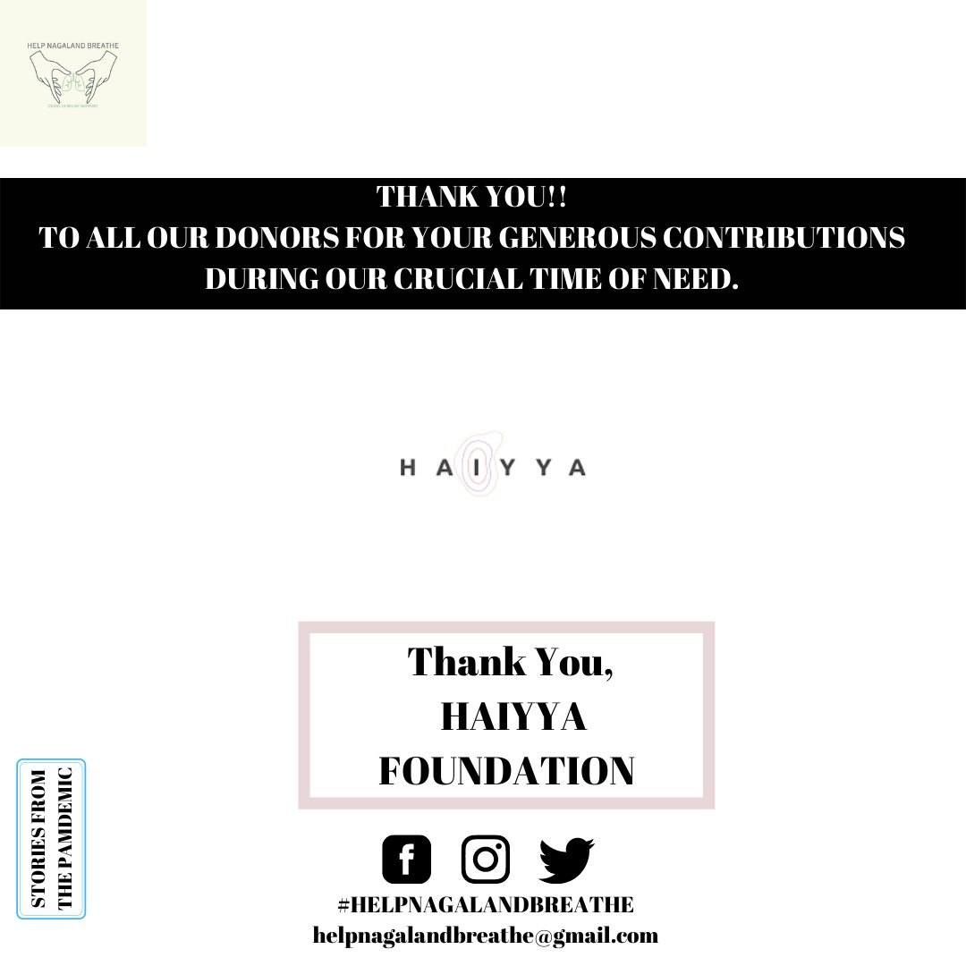HelpNagaland's tweet photo. Thank you, Haiyya Foundation for your generous donation.
@Haiyya_Act
- Team HNB

#helpnagalandbreathe #Nagaland
#COVID19 https://t.co/Nvhr8nlgCW