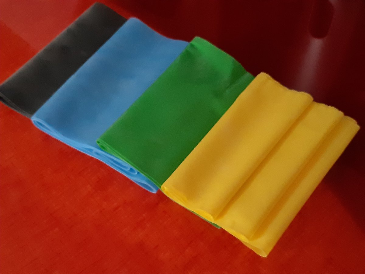 Therabands, also known as resistance bands, provide low impact resistance training. These are great to use as part of a rehabilitation plan, or for light strength training.  At J&amp;P we stock yellow (the least resistant), green, blue and black ( the most resistant)💪