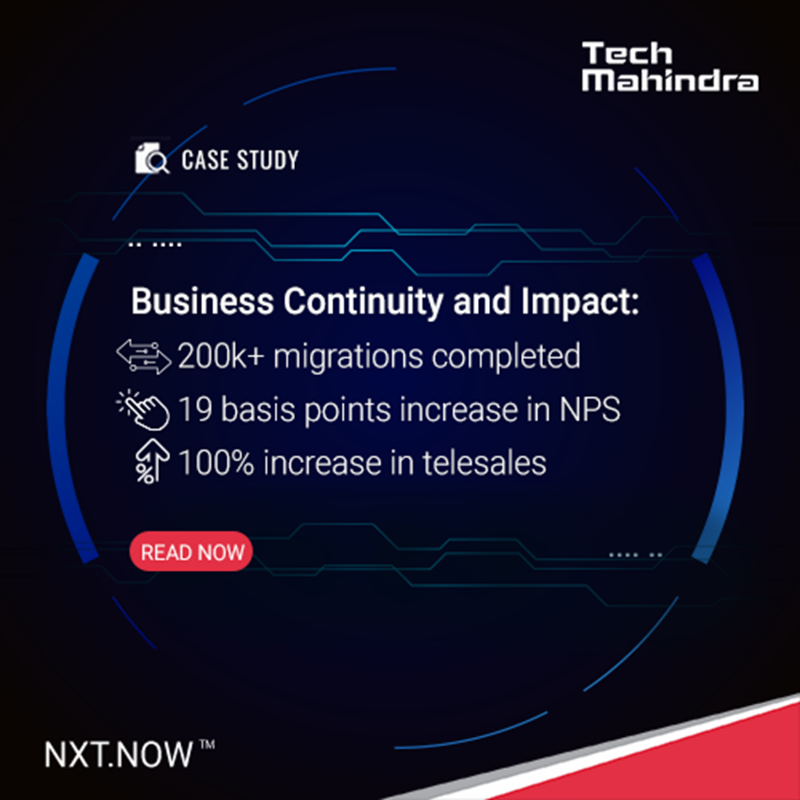 tech_mahindra's tweet photo. Find out how @Tech_Mahindra enabled a leading ANZ based telco to deliver unparalleled CX with RPA, AI, Machine Learning, and more.
Know More: https://t.co/wPOkKS1bqL
#NxtNow #AI #ML #TechMinAPAC
