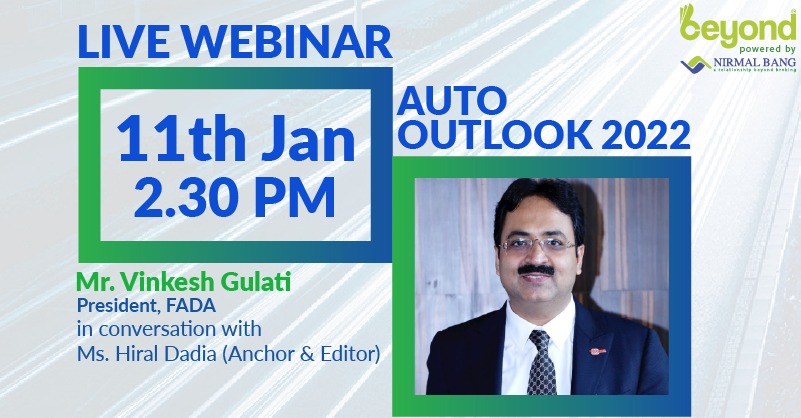 NirmalBang's tweet photo. Register now: https://t.co/lSaINM2zLt 
 
#LiveWebinar - Mr. @VinkeshGulati, President, @FADA_India discusses Auto Outlook 2022 in conversation with Ms. @Heeraal, Anchor &amp; Editor

#Automobile #autooutlook #AutomobileIndustry #outlook2022 #FADA #AutoRetailIndustry https://t.co/63ie35TDVE