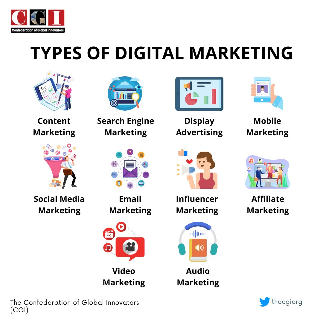 TheCGIorg's tweet photo. Types of Digital Marketing
#DigitalMarketing #DigitalIndia #marketingagency https://t.co/sIsu0CNJSG