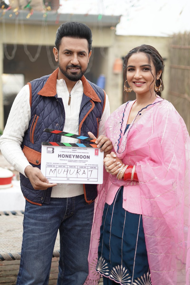 TSeries's tweet photo. #Honeymoon starring @GippyGrewal &amp; @jasminbhasin is the ultimate Punjabi comedy-drama coming soon to tickle your funny bones.🎭
Directed By @amarpreet1.
Filming begins today 🎬
Produced By #BhushanKumar #KrishanKumar #HarmanBaweja @VickyBahri

@TSeries @bawejastudios https://t.co/5bdkn1fj5c
