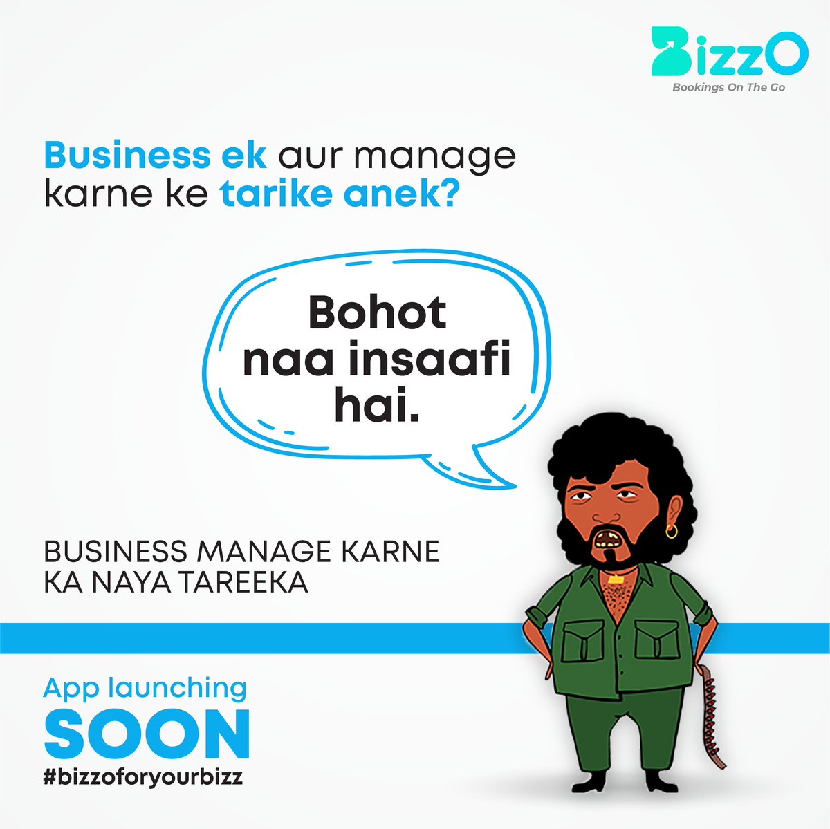 BizzoApp's tweet photo. Gabbar ki suno! Kyun ki ab online business register karna ho gaya hai asaan bas kuch minto mai.

Stay tuned. Bizzo launching soon.

#Gabbar #bizzoforyourbizz #BusinessOnTheGo #GoBizzo #AppLaunchingSoon #StayTuned #TravelBusiness #Travel #Hotel #Bookings #OnlineBookings #Gabbar https://t.co/UYsqGPtYqb
