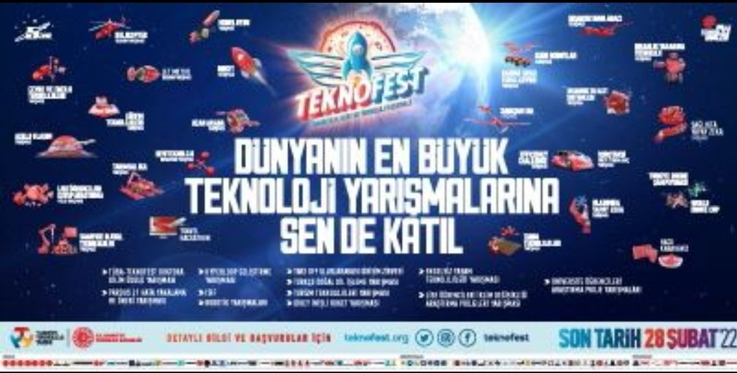 TEKNOFEST 2022 TEKNOLOJİ YARIŞMALARI BAŞVURULARI BAŞLADI!

Son başvuru 28 Şubat ‼️

🚀 30 Ağustos – 4 Eylül tarihlerinde Samsun’da sizler de bu heyecanı yaşamak için başvuruları kaçırmayın ⬇️

🔗 teknofest.org