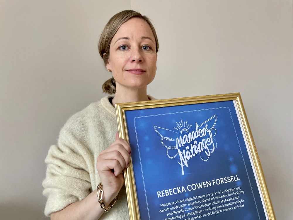 Forskaren Rebecka Cowen Forssell är Månadens Nätängel december mynewsdesk.com/se/mysafety/pr…