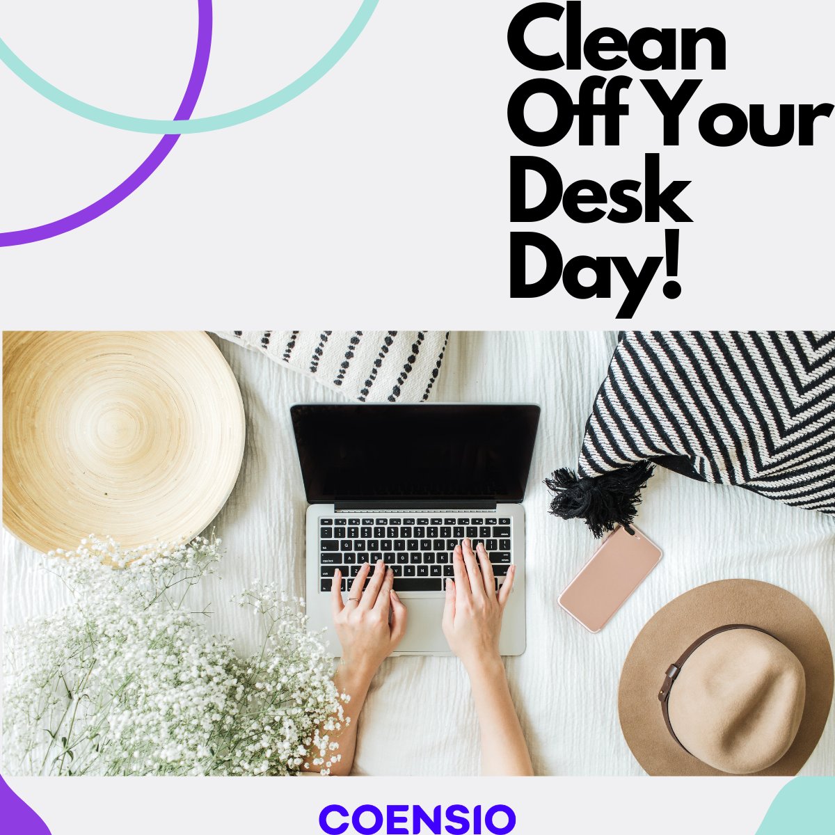 A clean workspace leads to a clean brain with clear thoughts, so you can work at more speed and be more concentrated than you normally do. At the same time, if you want to get rid of the CVs that cause a mess on your desk, take a look at Coensio!
> bit.ly/3DeBTVX