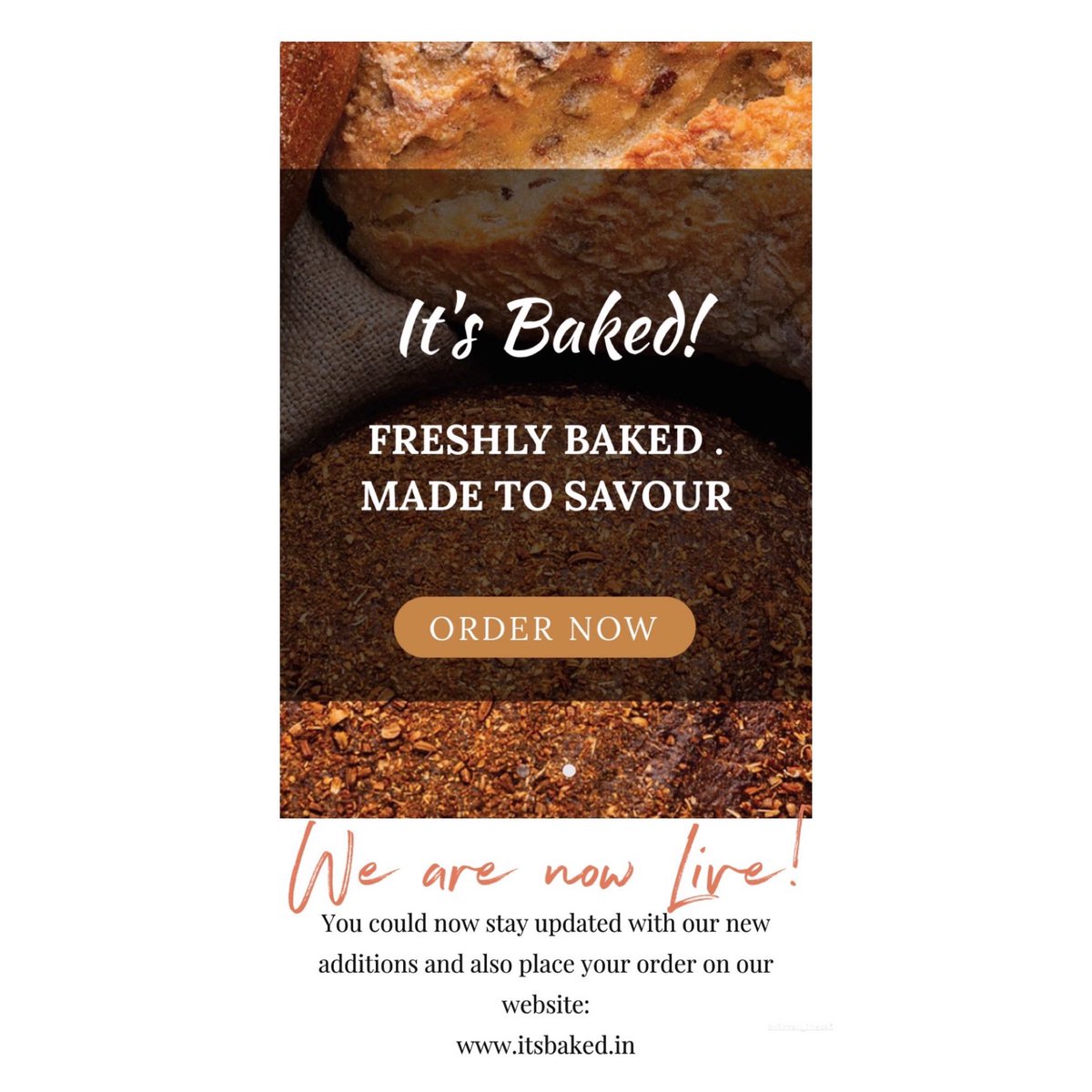 ItsbakedP's tweet photo. WE ARE NOW LIVE!

So what are you waiting for! Head right away on our website and look through our collection. You could now place your orders through our website as well! 

- https://t.co/6Ncxj6dLGu - 

#itsbaked #baked #bakery #pune #bakedwithlove #bake https://t.co/doD8viaVyv