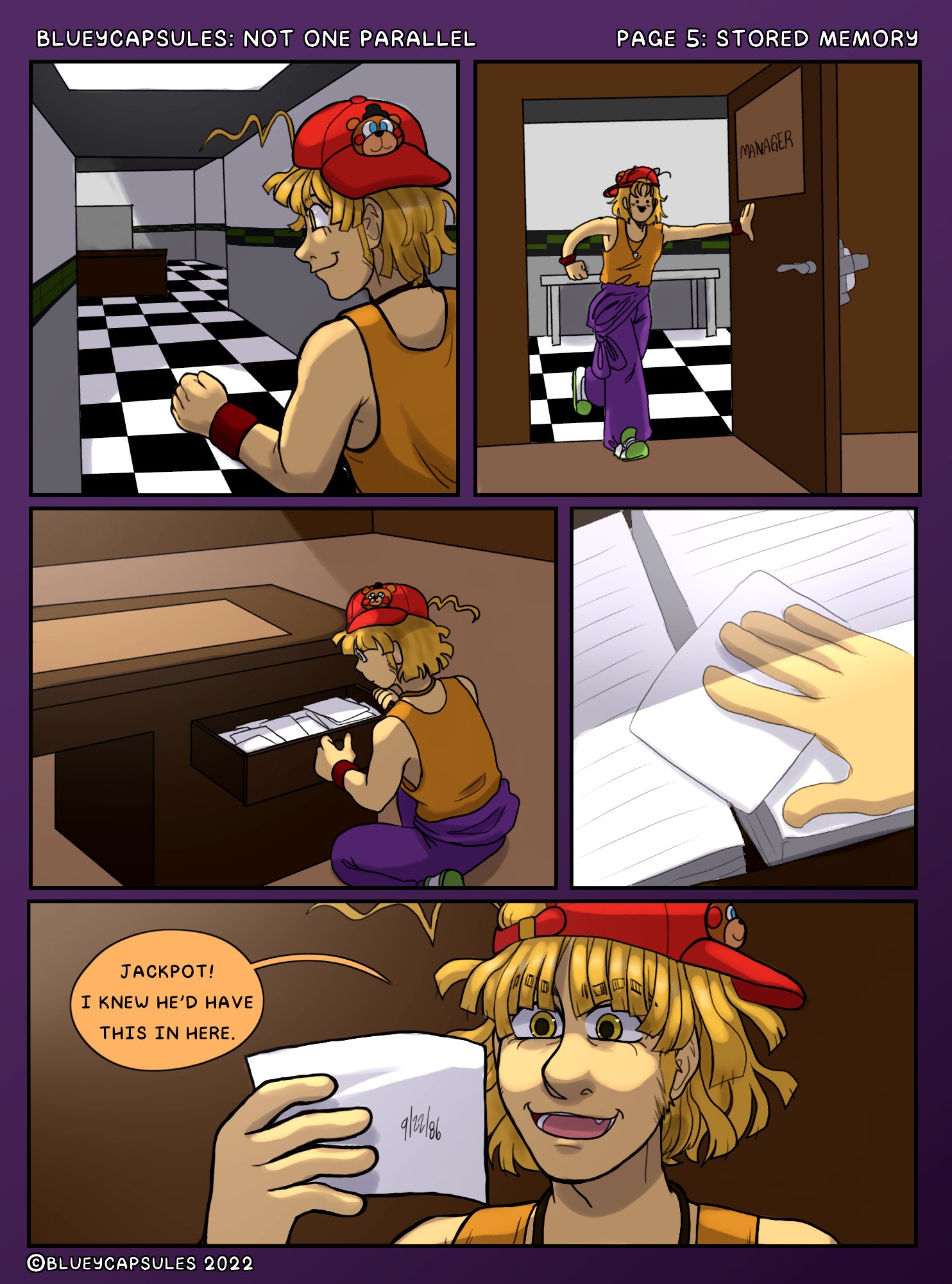 I'm very confused so blueycapsules posted a comic page and it had fritz but  I know he died is this a separate comic not cannon or? :  r/fivenightsatfreddys