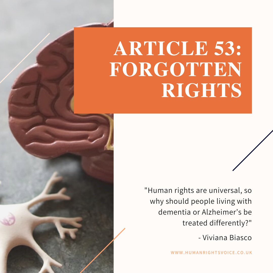 Human Rights Voice (@humanrightsvoi1) on Twitter photo Article 53: Forgotten Rights our latest article (+ 1st one of the year!) has been published! Link in bio! Visit <a href="/alzheimerssoc/">Alzheimer's Society</a>, @alzhresearchUK, and @alzasociation to learn more about dementia and current research
#humanrights #equality #dementia #alzhemiers Article 53: Forgotten Rights our latest article (+ 1st one of the year!) has been published! Link in bio! Visit <a href="/alzheimerssoc/">Alzheimer's Society</a>, @alzhresearchUK, and @alzasociation to learn more about dementia and current research
#humanrights #equality #dementia #alzhemiers
