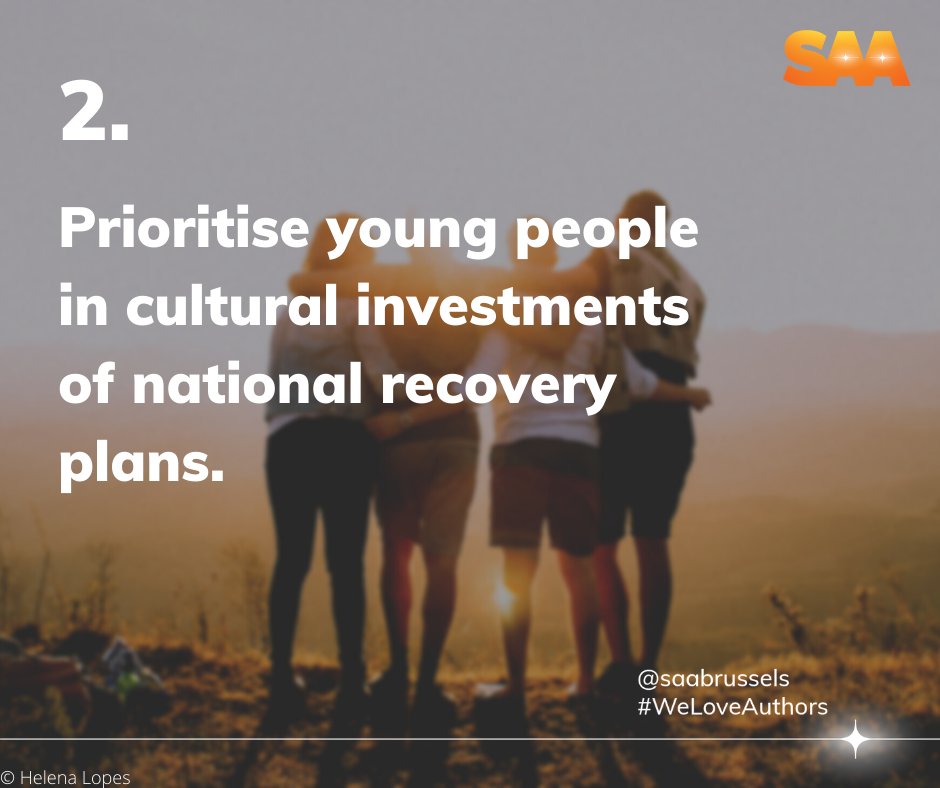 saabrussels's tweet photo. 🇪🇺 EU27 must prioritise young people in cultural investments of national recovery plans!
5⃣ ways to support young screenwriters & directors https://t.co/Bf9VOShODX 🎬
#RecoveryPlan #CulturalDealEU #NextGenerationEU #RebuildingEurope #TheFutureIsYours
#WeLoveAuthors https://t.co/CwJ93qycZl