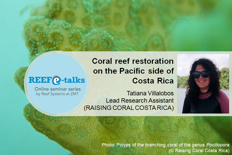 Join our first <a href="/ReefTalks/">Reef e-talks</a> of 2022 on January 13,  4:00-5:00 p.m. (CEST)! Tatiana Villalobos (Raising Coral Costa Rica) shares their way of thinking the symbiotic relationship of humans and coral reefs. RTs are welcome. Register here: bit.ly/3zJ0jpz