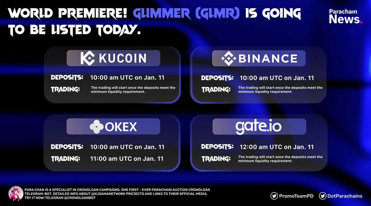 We congratulate <a href="/MoonbeamNetwork/">Moonbeam Network</a>  with successful listings!