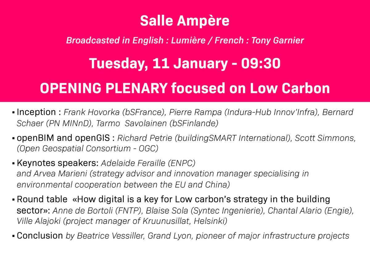 InfraBIM Open 2021-22 (@infrabim_open21) on Twitter photo The OPENING PLENARY focused on Low Carbon is about to start
<a href="/buildingSMARTIn/">buildingSMART International</a> <a href="/buildingSMARTfr/">buildingSMART FRANCE</a> <a href="/ClusterIndura/">Cluster Indura</a> <a href="/irex_institut/">IREX</a> <a href="/opengeospatial/">Open Geospatial: OGC</a> <a href="/FNTP_info/">Les Travaux Publics</a> <a href="/ENGIEgroup/">ENGIE</a> <a href="/grandlyon/">Métropole de Lyon</a> <a href="/Syntec_Inge/">Syntec-Ingénierie</a>
<a href="/ClusterOdeys/">Cluster Odéys</a> <a href="/NOVABUILD_/">NOVABUILD</a> The OPENING PLENARY focused on Low Carbon is about to start
<a href="/buildingSMARTIn/">buildingSMART International</a> <a href="/buildingSMARTfr/">buildingSMART FRANCE</a> <a href="/ClusterIndura/">Cluster Indura</a> <a href="/irex_institut/">IREX</a> <a href="/opengeospatial/">Open Geospatial: OGC</a> <a href="/FNTP_info/">Les Travaux Publics</a> <a href="/ENGIEgroup/">ENGIE</a> <a href="/grandlyon/">Métropole de Lyon</a> <a href="/Syntec_Inge/">Syntec-Ingénierie</a>
<a href="/ClusterOdeys/">Cluster Odéys</a> <a href="/NOVABUILD_/">NOVABUILD</a>
