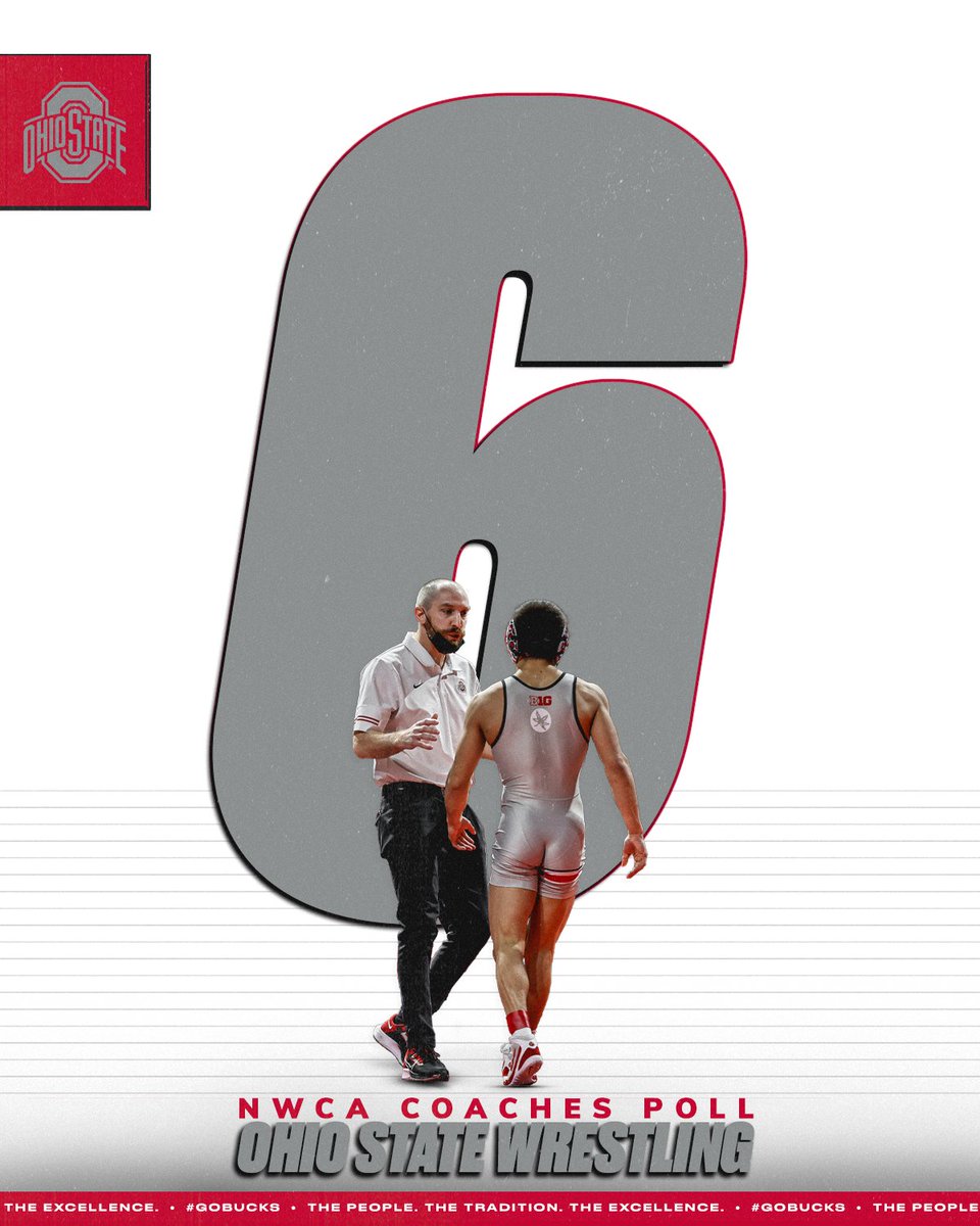 wrestlingbucks's tweet photo. Holding steady at No. 6 in the @nwcawrestling Coaches Poll #GoBucks https://t.co/lEEMS2U7Bv