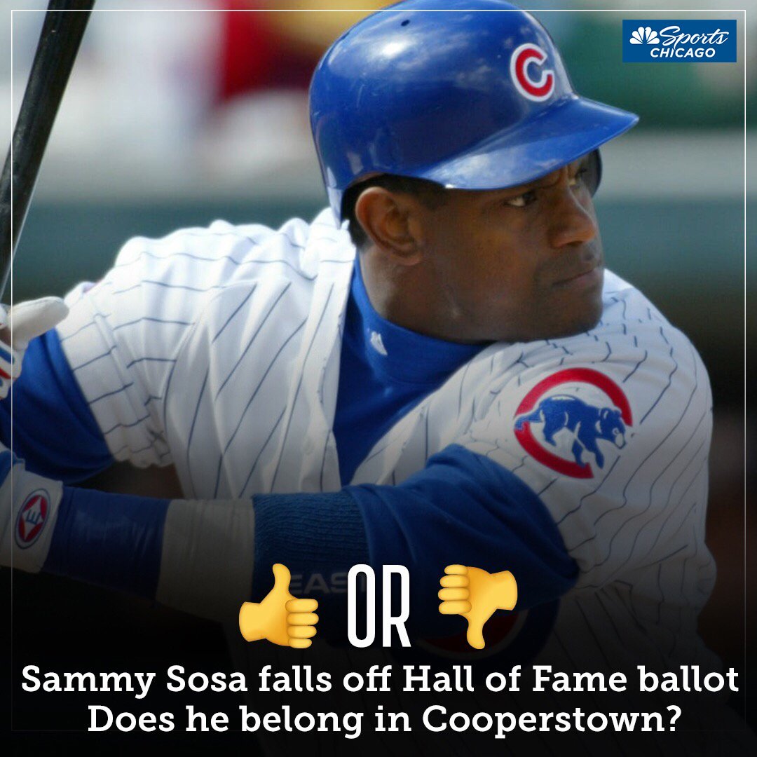 Cubs Talk on X: Sammy Sosa was not elected to the Baseball Hall of Fame on  Tuesday in his final year on the writer's ballot.   / X