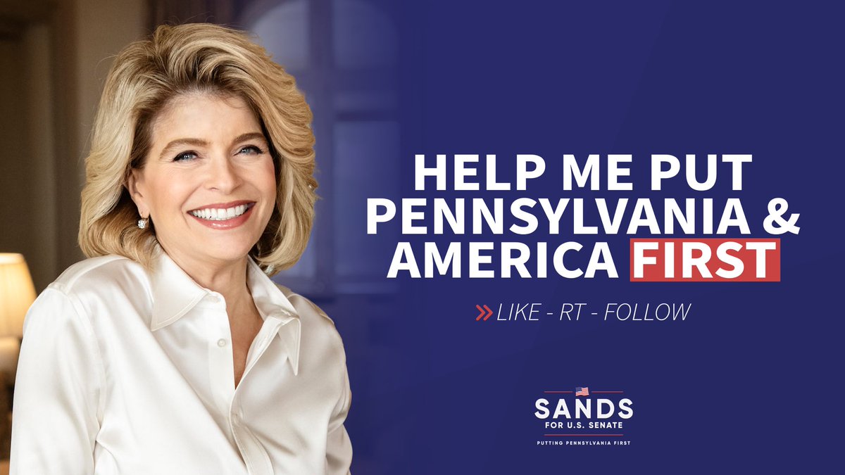 I'm running for U.S. Senate to put Pennsylvania and America First in Washington, but I need your help. Will you help me reach our campaign's goal of 10,000 followers tonight? Please LIKE, RT, and FOLLOW to help spread our message far and wide!