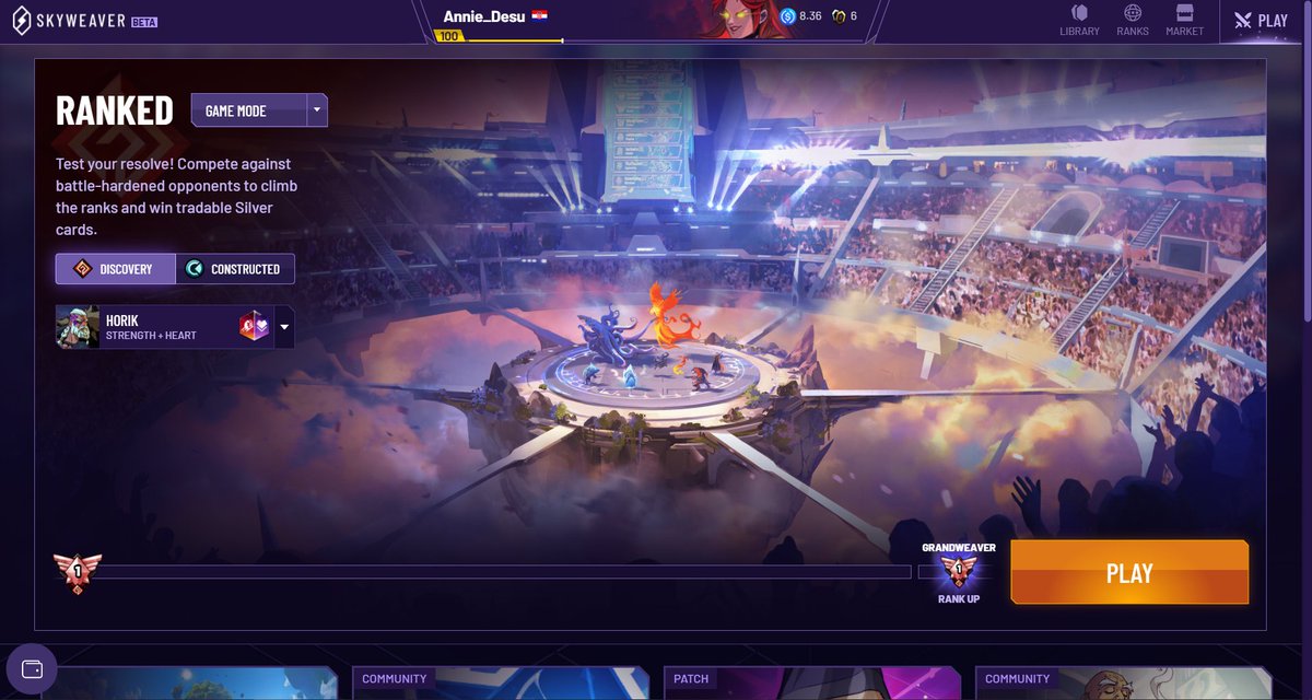 Heyo peeps. I've been super busy with work and life, so I unfortunately don't have much time to play games. But I'm super proud but forgot to post, that I achieved a high ranking in another card game I've been playing - Skyweaver. Hope all of you are also enjoying life! :)