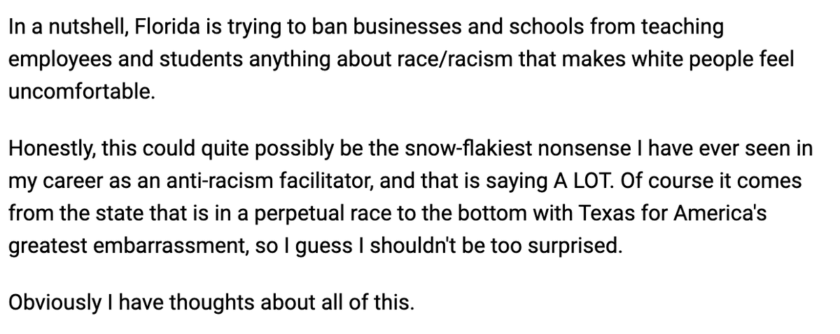 m_borona's tweet photo. I love @daddydoinwork's Haymaker emails! Check his latest one re: the "Florida White Fragility Bill" 

"time's up on racism in 2022. 👊🏾"

#CRT #whitefragility #whitesupremacy https://t.co/9k19eYMQ0B