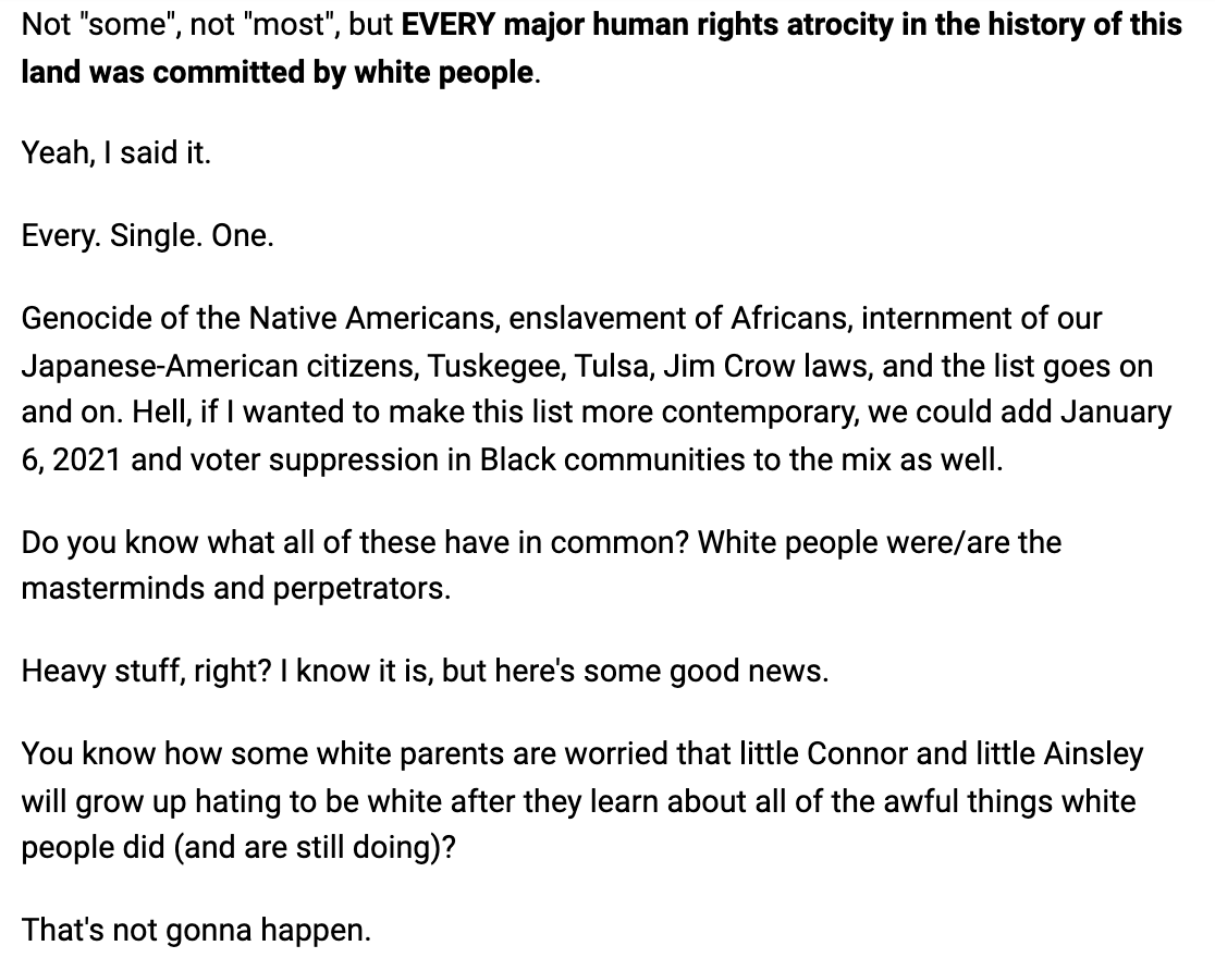 m_borona's tweet photo. I love @daddydoinwork's Haymaker emails! Check his latest one re: the "Florida White Fragility Bill" 

"time's up on racism in 2022. 👊🏾"

#CRT #whitefragility #whitesupremacy https://t.co/9k19eYMQ0B