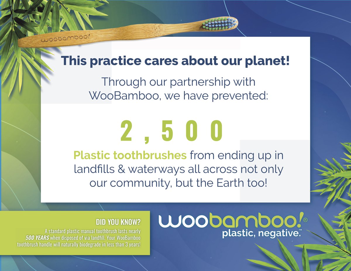MinnesotaDDS's tweet photo. Doing our best to reduce plastic waste in our environment! #bambootoothbrush #woobamboo #greendentistry #ecodentistry #savetheplanet https://t.co/5toDDB8Awv