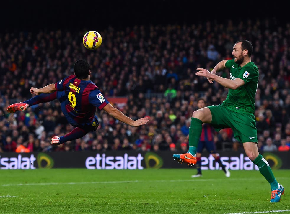FootballerHQ's tweet photo. Luis Suarez should go down as the greatest striker of our generation. At his best only Ronaldo and Messi were better https://t.co/kcchAaq7Zv