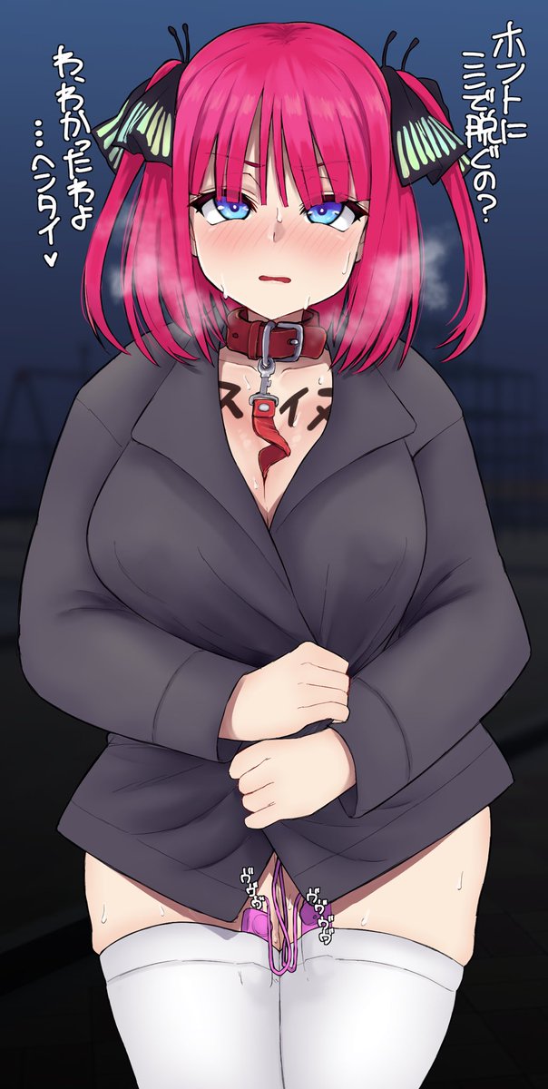 これは深夜の公園で彼氏の趣味に付き合う次女の絵 