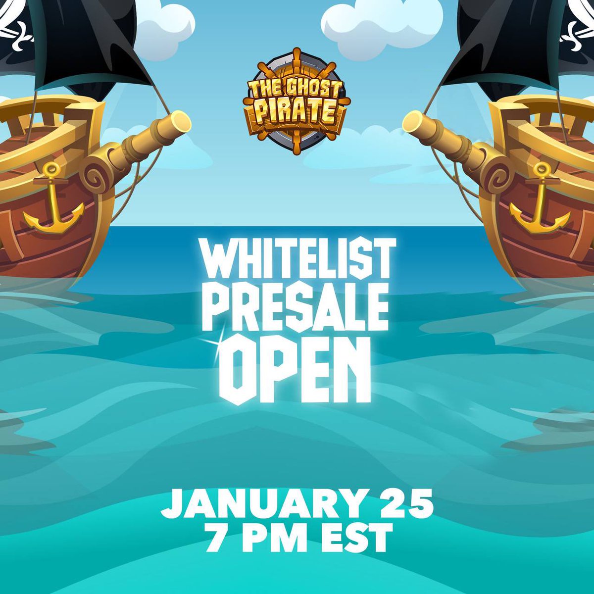 The_GhostPirate's tweet photo. 🇺🇸 Pirates! 
Tomorrow thursday January 25 at 19:00 EST the presale will begin for those who are on the whitelist. Remember that you will have 48 hours to acquire your items before this first presale closes. https://t.co/53wFgZqwDi