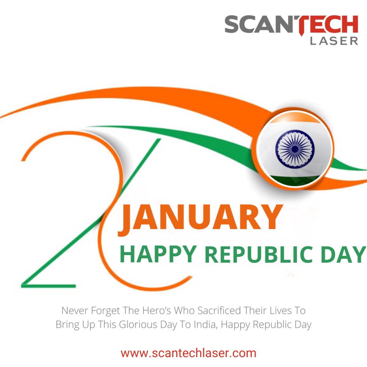 scantechlaser's tweet photo. Never Forget The #Hero’s Who Sacrificed Their Lives To Bring Up This Glorious Day To India, Happy #Republic Day.
#scantechlaser #laser #lasermachine #republicday #india https://t.co/l4DX7dj7y8