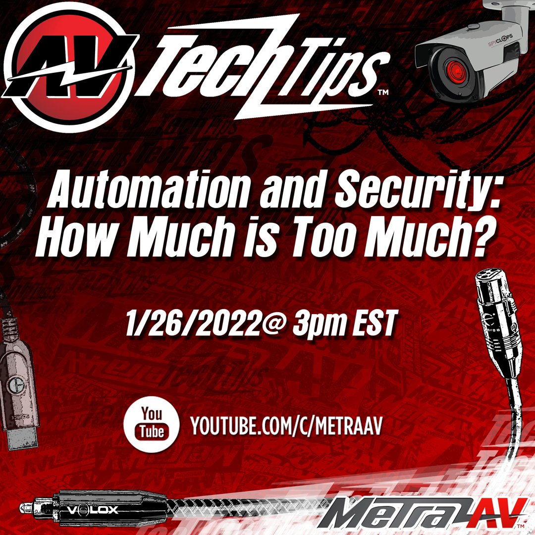 MetraAV's tweet image. How difficult it is to automate a smart home but still keep things secure? Or more importantly, how can you automate security systems around more than 1 or 2 people? Tune in to this week's #AVTechTips episode to find out! 
youtu.be/eE_OO4V0UQY

#AVtweeps #TechTips #smarthome