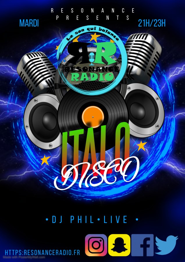 resonancewebra1's tweet photo. Coucou tout le monde 🙂
Il sera là ce soir et vous fera voyager en Italie !!
RETROUVEZ A:
🎤🎤🎤 21H ITALO DISCO BY DJ PHIL (LIVE)
POUR NOUS ECOUTER ET VENIR DISCUTER AVEC NOUS SUR LE DISCORD
https://t.co/Zn1TXtWFbD https://t.co/xwXaYu1FVm