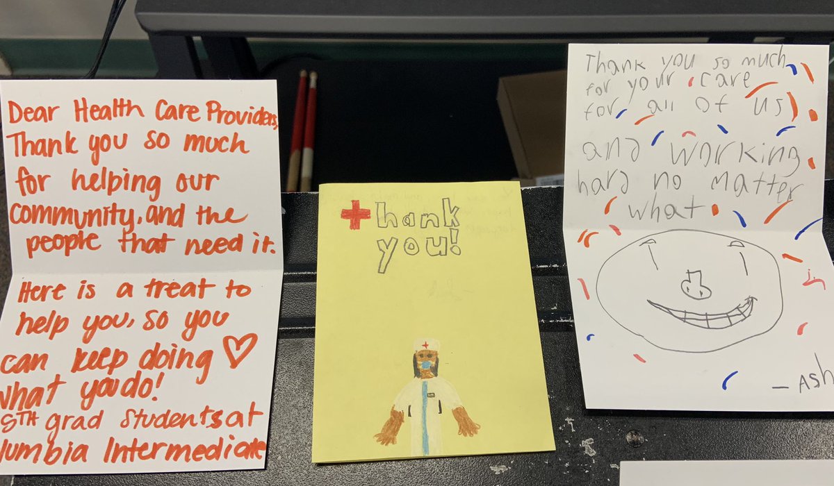 MrsDillonSings's tweet photo. @CISKnights 5th grade students doing our part to spread some cheer during the #GreatKindnessChallenge today! Writing notes of gratitude for local health care professionals which will be delivered to local hospitals this week with goodie bags. #inthistogether #kingsstrong https://t.co/mfE5PlMcSh