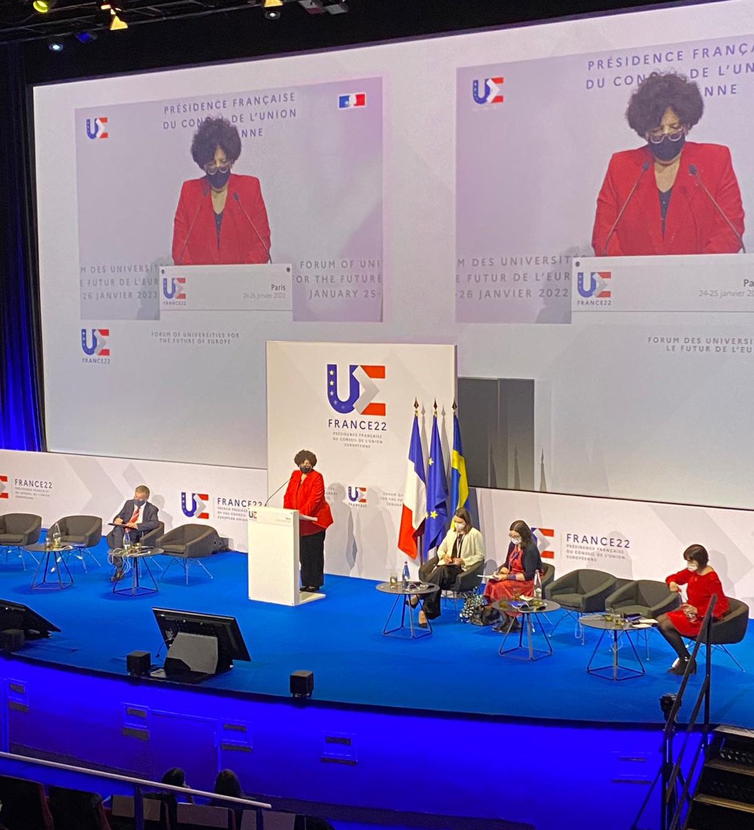 UTCapitole's tweet image. En direct de la cérémonie d’ouverture du « Forum des universités pour le futur de l’Europe » organisée par @EU_Commission 
Notre université est fière de représenter l’alliance @eu_engage pour cet événement dédié au rôle des universités dans l’Europe du futur 
#PFUE2022
