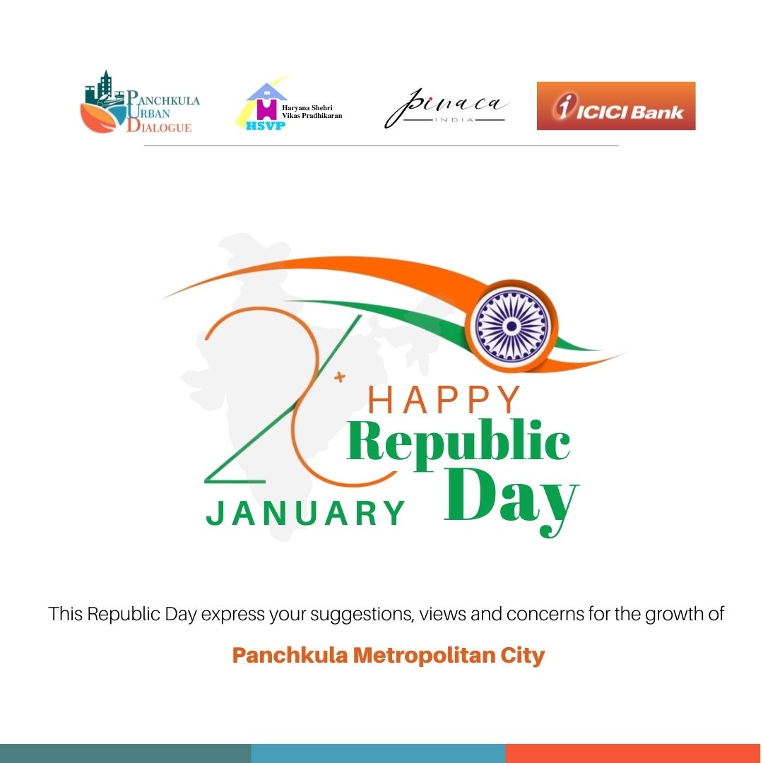 PUDevent's tweet photo. Happy Republic Day! 

Share your suggestions, views, and concerns for the development of Panchkula Metropolitan City. Your suggestions and concerns will be discussed at #panchkulaurbandialogue2022.  

#RepublicDay #RepublicDay2022 https://t.co/K9g2YwGidH